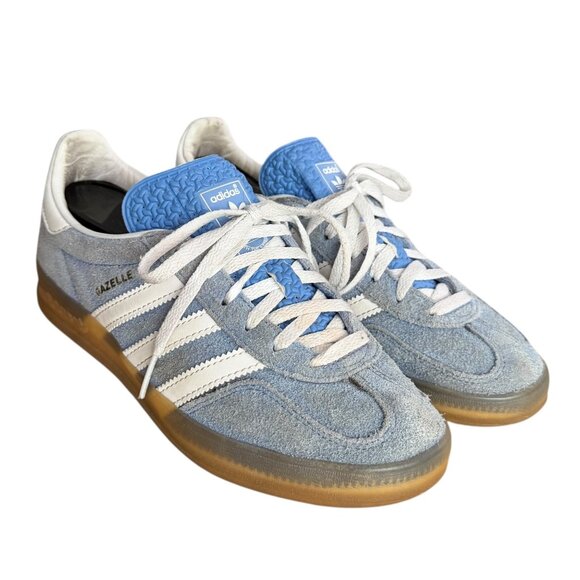 Adidas Gazelle Indoor Suede Sneaker Blue Fusion 6.5 Blokette Gum Sole Soccer - Picture 1 of 14